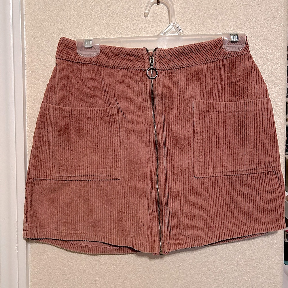 Charlotte Russe Zip Up Pocket Corduroy Skirt